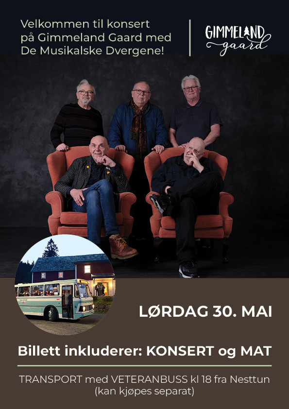 Låvekonsert med De Musikalske Dvergene! 30. mai 2026